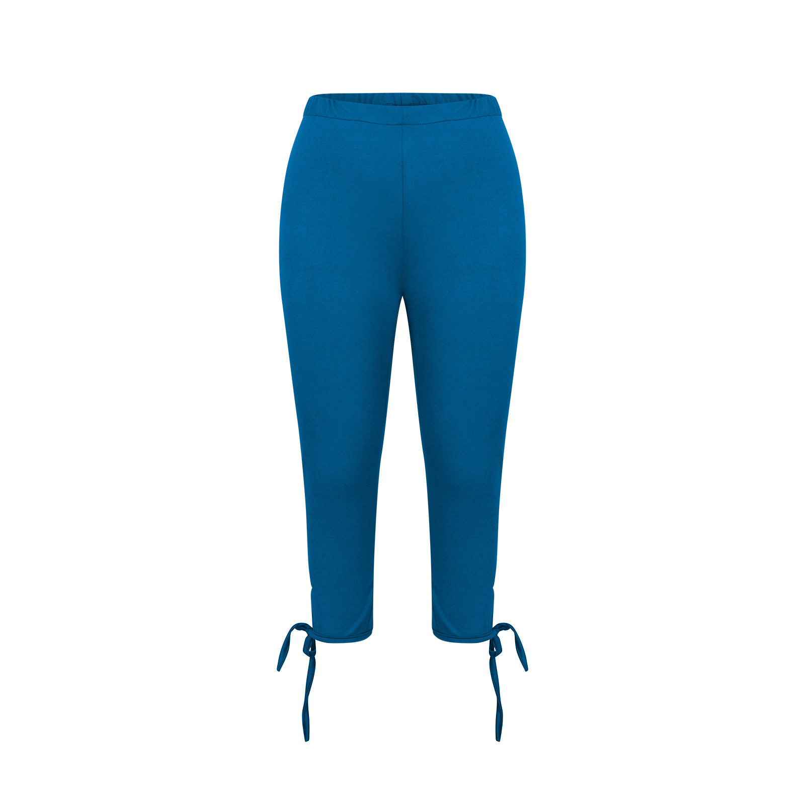 thumbnail image 4 of Leggings cortos de cintura alta con aberturas para mujer - Tejido elástico, pantalones informales para hacer ejercicio y para la playa, 4 of 6